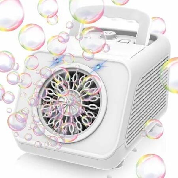 Bubble Machine Automatic Blower Kids Battery Operated 20000+ Bubbles Per Min Outdoor Toys Party Birthday Wedding Children 3+ White