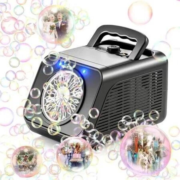 Bubble Machine Automatic Bubble Blower for Kids Age 3 Up, Battery Operated Bubble Maker for Parties Birthday Wedding, Black