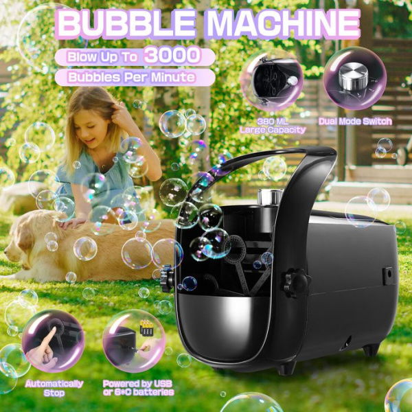 Bubble Machine Blower Toy Automatic Electric Maker Auto Handheld For Party Birthday Wedding Anniversary