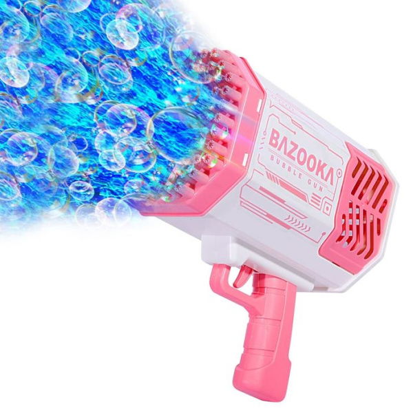 Bubble Machine Gun Pink Toys For Girls 69 Holes Bubble Guns With Thousands Of Bubbles And Colorful Lights Cool Outdoor Toys Fun Gifts For Toddler Kids And Adults (Pink)