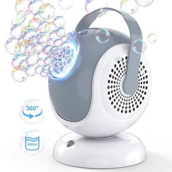 Bubble Machine,Automatic Bubbles Blower,360 Degree Oscillation & 75 Degree Adjustment,Bubble Toys with LED Light