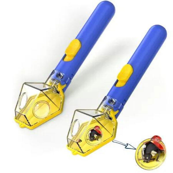 Bug Catcher Insect Trap Kit with 6X Magnifier Glass STEM Educational Exploration Tool for Indoor Outdoor,Christmas Gift Toys for Boys Girls(Blue-2PCS)