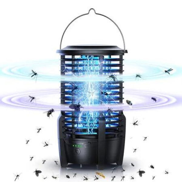 Bug Zapper Outdoor with LED Light, Electric Mosquito Fly Zapper Cordless for Patio, Camping, Backyard