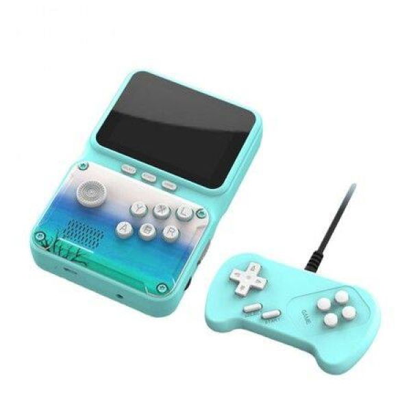 Built-in 500 Classic Games Handheld Video Game Console TV Display Color Screen With Controller Col. Lt. Blue.