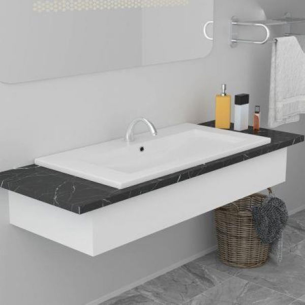 Built-in Basin 81x39.5x18.5 Cm Ceramic White.