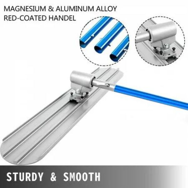 Bull Float Magnesium Concrete Float 48 x 8' Round End Concrete Float Tool Cement Tool Bull Concrete Kit Bull Float with 4 Float Handle Bull Float Bracket