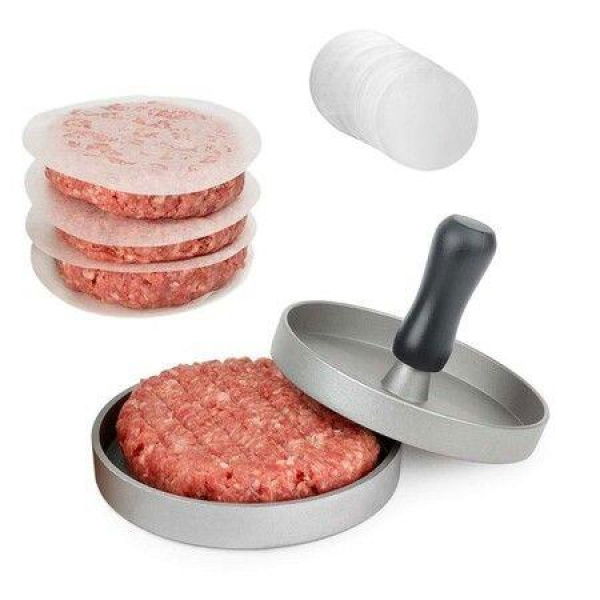 Burger Press With 40 Patty PapersNon-Stick Hamburger Patty Maker With Wax Paper Aluminum Burger Maker For Kitchen BBQ Grill