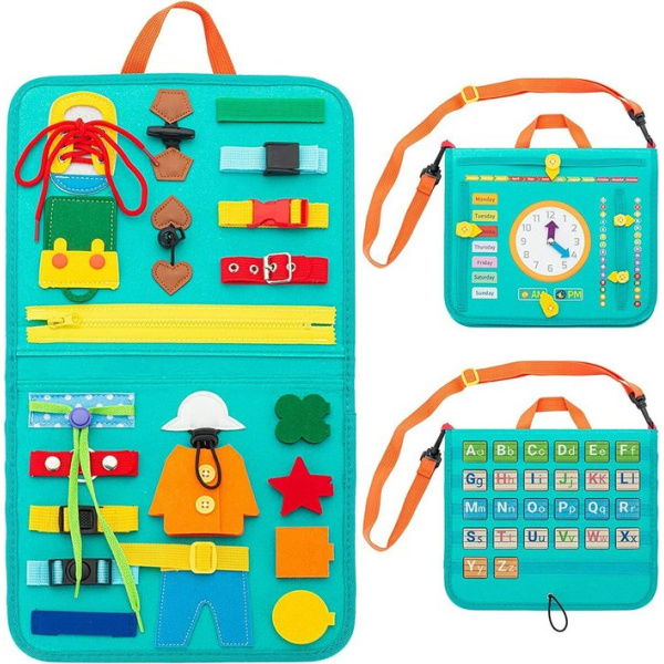 Busy Board Sensory Bag For Toddlers Sensory Activity Developing Board For Preschool Montessori Learning Early Education Toys Travel Toys For Girls & Boys Baby Gift