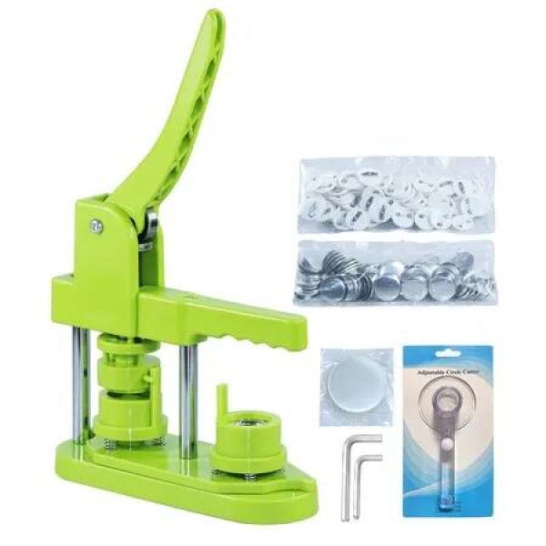 Button Maker Machine 58mm DIY Pin Badge Press Machine 58mm (2.25in) with 100pcs Button Parts Pictures Circle Cutter Magic Book