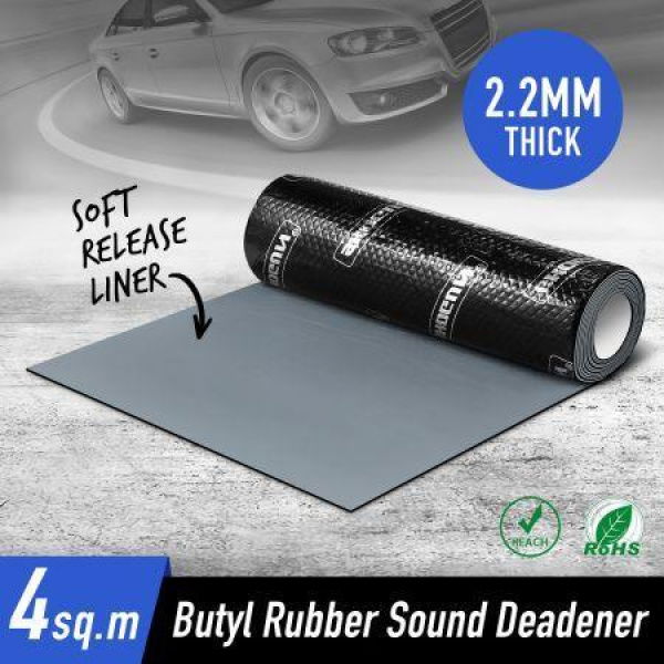 Butyl Sound Deadener Car Deadening Mat Automotive Insulation Noise Proofing Shield 2.2mm Rubber 4 SQM 50x800cm.