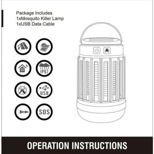 Buzz-Free Zone: Solar-Powered Cordless Bug Zapper Mosquito killer with high-powered UV Light for Outdoor Pest Control