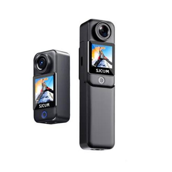 C300 POV Pocket Camera 4K, 7H Power, 6 Axis Stabilization Action Camera, Dual Touch Screen Body Camera, 30M Waterproof Body Cam, Black