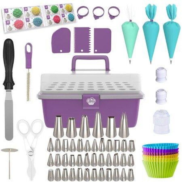 Cake Decorating Tools 115-Piece Piping Bags & Tips Set Cake Decorating Kit With 42 Piping Tips Frosting.