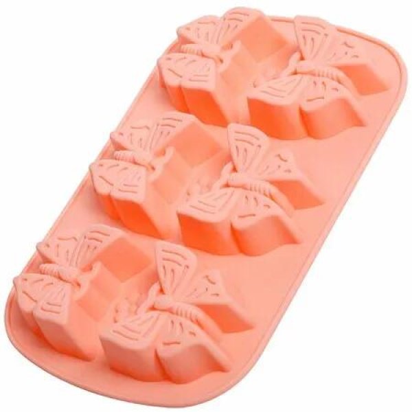 Cake Pan Cake Easy Demoulding Butterfly Shape Design 6-grids High Temperature Resistant Silicone Cake Molds for Kitchen Baking Supplies