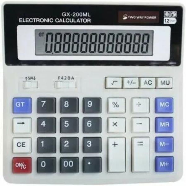 Calculator Desktop Electronic 12 Digit Keys Large Display Keyboard Solar Battery Dual Power Office Basic Financial Tool
