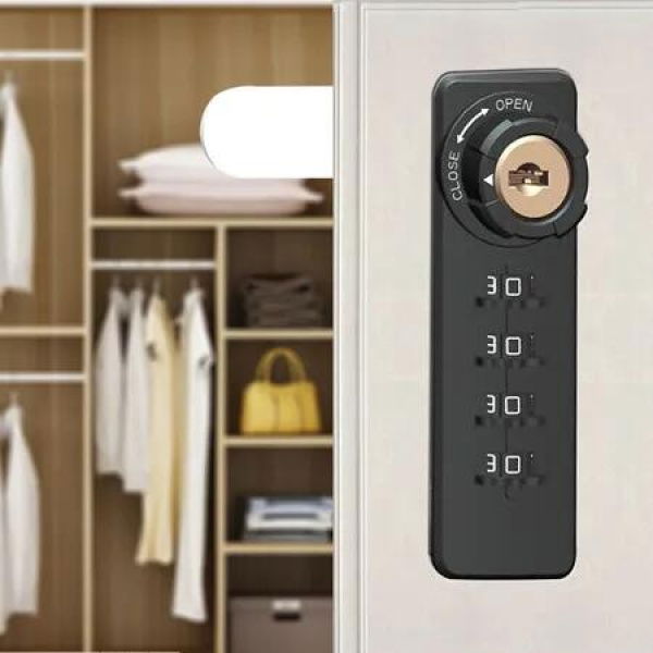 Cam Lock Keyless 4 Digits Combination Vertical Cabinet Front Door Home Shop Security Durable Metal