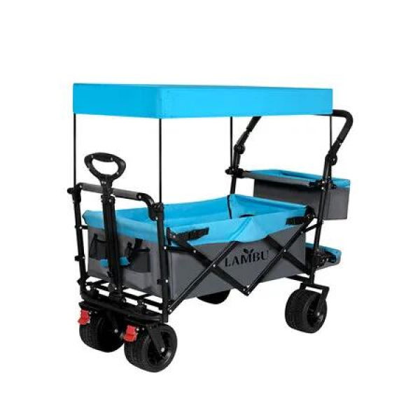 Camping Cart Garden Trolley 150KG Load Blue