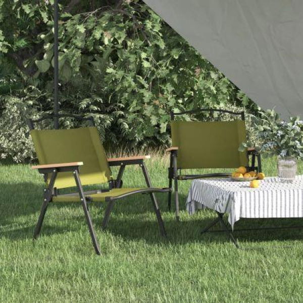 Camping Chairs 2 Pcs Green 54x43x59 Cm Oxford Fabric