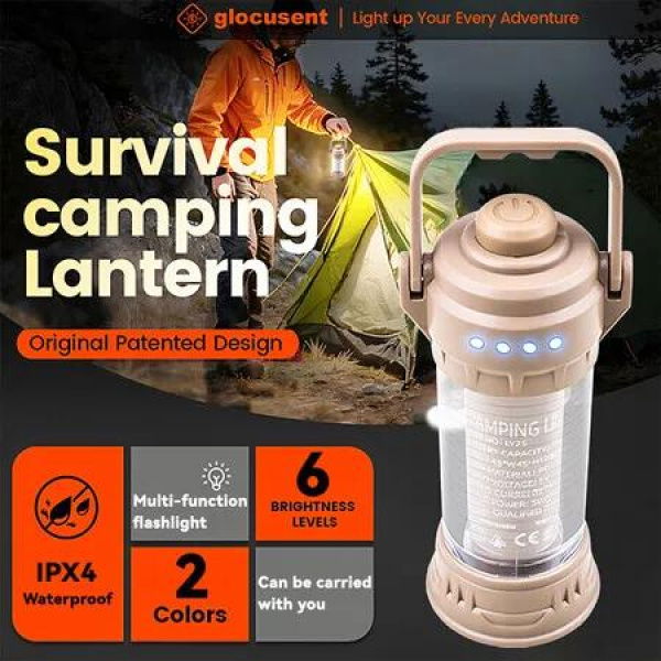 Camping Lamp Portable Tent Lantern Lamp USB Charging Lamps Outdoor Camping Emergency Lamp Flashlight Hiking For Camping Fishing Hiking