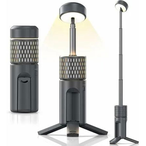 Camping Light Telescopic IPX54 Waterproof Collapsible Adjustable Camping Lantern for Emergency,Hiking,Camping Essentials,Telescopic Flashlight (Grey)