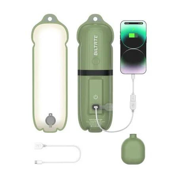 Camping Lights Rechargeable, 4 Lighting Modes, IP66 Waterproof Inflatable Lamp for Hiking, Backpacking, Survival Kit