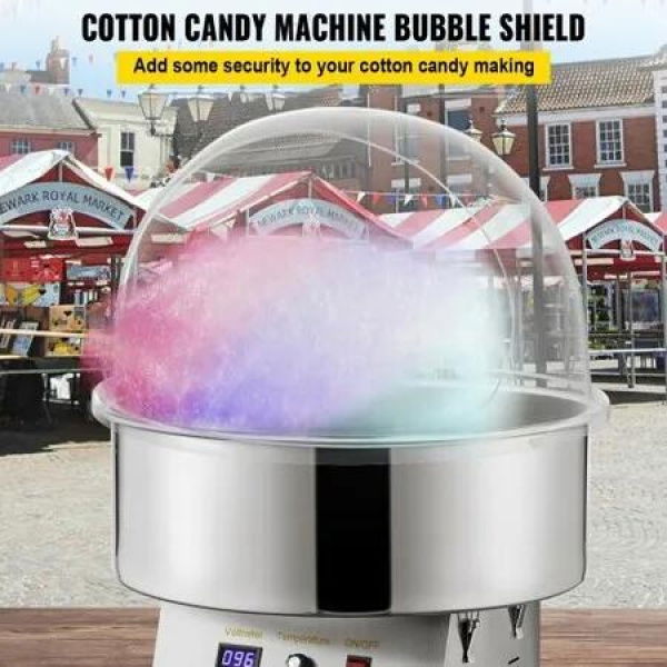 Candy Machine Bubble Shield 20.5 Inch Clear Plastic Cotton Candy Cover for Commercial Candy Maker Machine