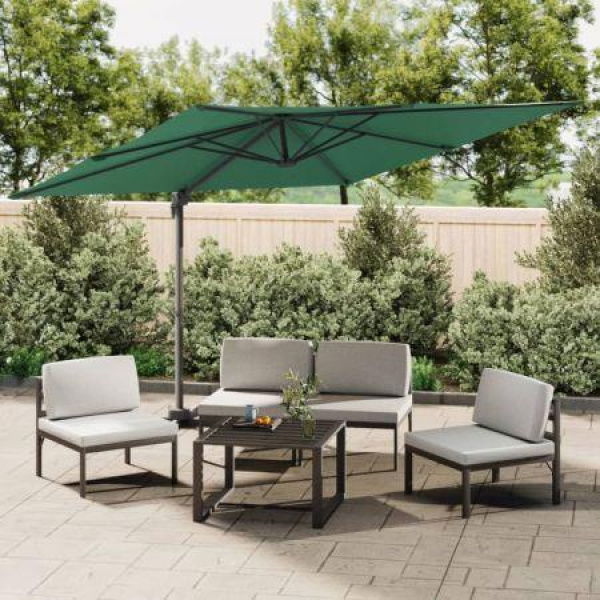 Cantilever Umbrella With Aluminium Pole Green 400x300 Cm