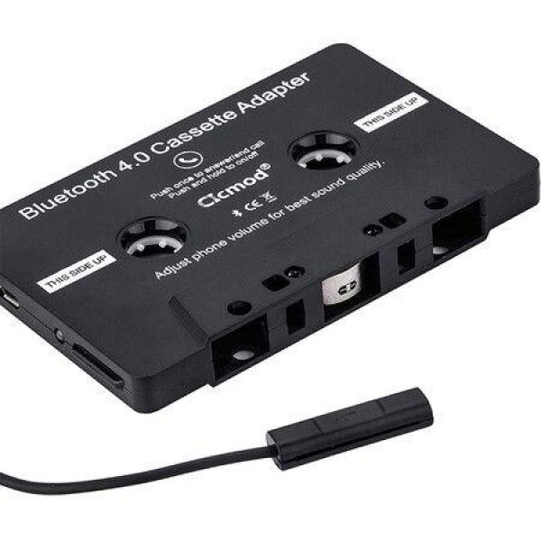 Car Audio Cassette Adapter Tape BT4.0 Aux Receiver For IPhone IPod Android Samsung - Black.