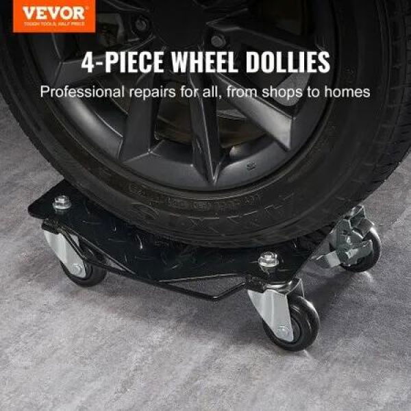 Car Dolly Wheel Tire Dolly 4 PCS Heavy Duty Skate Auto Repair Dolly 6000LB