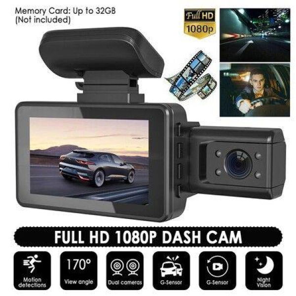 Car DVR Camera 3 Inch HD 1080P Dash Cam 170 Wide Angle Night Vision Car Camera Way Loop Recording Video Recorders With G-Sensor