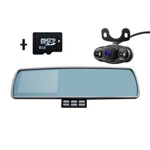 Car DVR Rearview Mirror Camera DV700 With Super Night Vision HD 720P G-Sensor Video Recorder + 8GB TF Card.