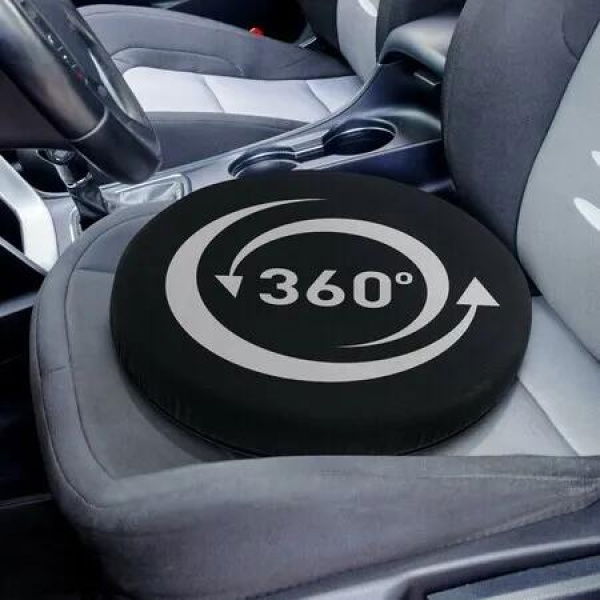 Car Pillow 360 Degree Rotating Large Swivel Chair Pad Hard Foam Spinner Seat Cushion Stool Mobility Comfort 40x40x6cm