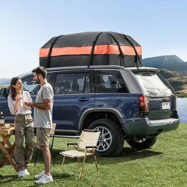 Car Rooftop Cargo Carrier Bag 15 Cubic Feet Roof Cargo Carrier 840D PVC