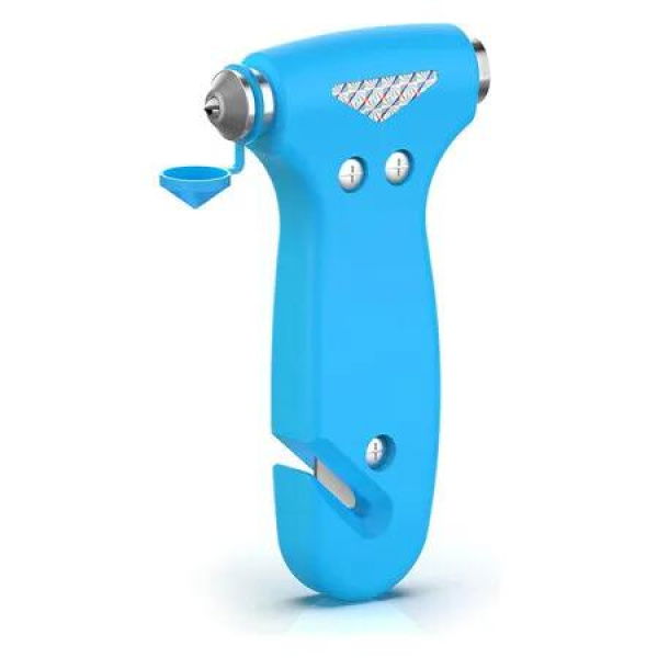 Car Safety Hammer Gift, 2 in 1 Tool with Window Breaker and Seat Belt Cutter, Safety Emergency Car Escape Tool, Blue