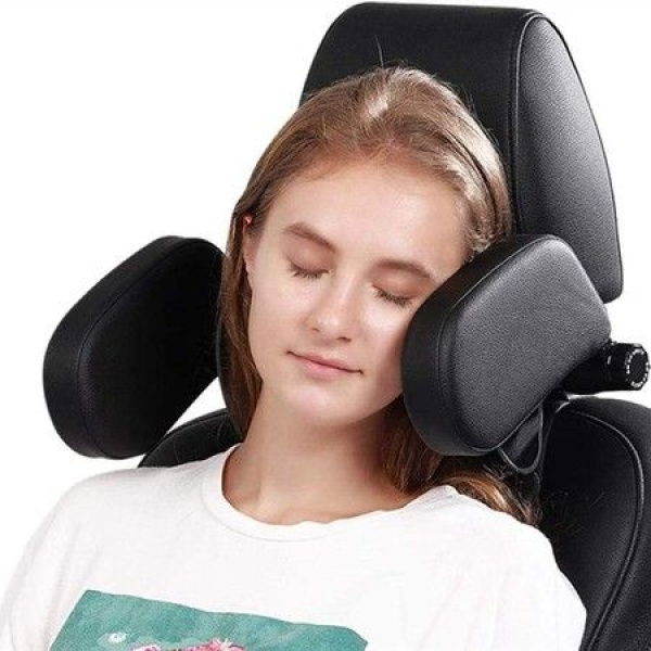 Car Seat Headrest Pillow Memory Foam Neck Pillow Headrest Adjustable On Both Sides (Black)