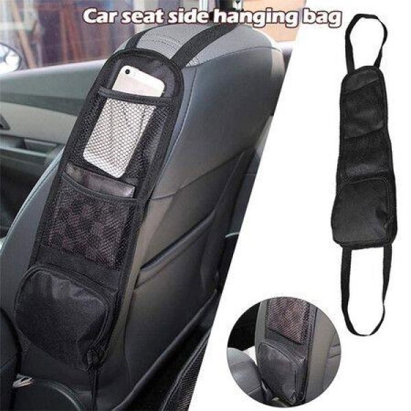 Car Seat Side Organizer Auto Seat Storage Hanging Bag Multi-Pocket Drink Holder