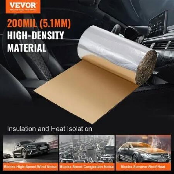 Car Sound Deadening Mat 200 mil 3.3sq.m Automotive Sound Deadener High Density Foam Sound Deadener Material & Heat Barrier Double Layer Waterproof