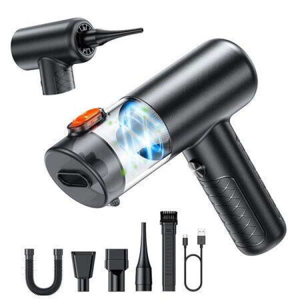 Car Vacuum Portable Cordless 25000PA Mini Vacuum Cleaner and Air Duster,4 in 1 Hand Held Vacuum with Car Accessories,Vacuum Cleaner for Pet,Home,Office