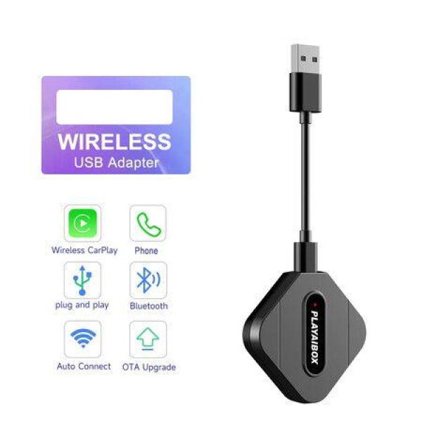 Car Wireless CarPlay Adapter Carlin Kit CarPlay AI Box 5.8GHz Fast Plug And Play Wireless Auto Car Adapter IOS 13.5 Up And Android Auto CarPlay.