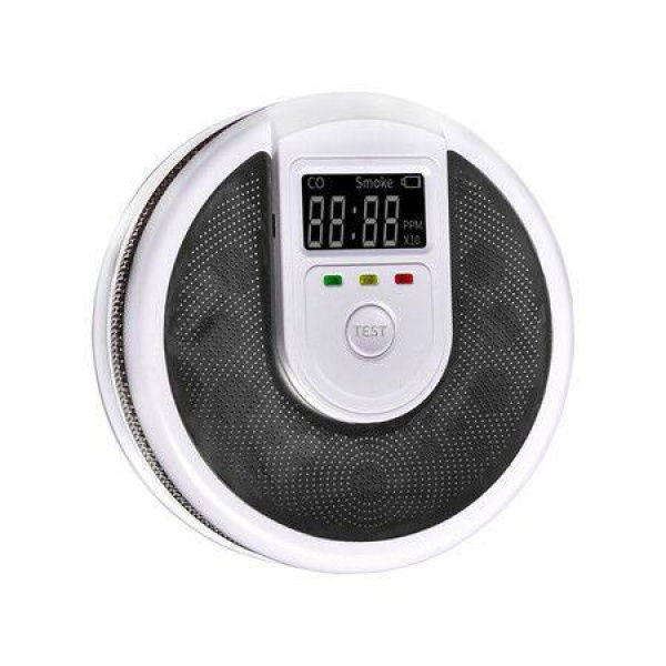 Carbon Monoxide and Smoke Detector with LCD Display Voice Warning Alarm Battery Operated for Home Safety