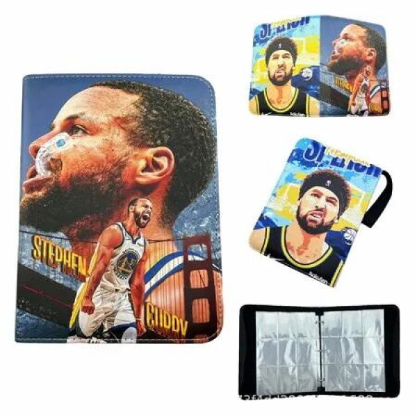 Card Binder 9 Pocket Trading Collection Album 900 Capacity Stephen Curry Golden State Warriors NBA Games Holder Storage Organiser Sleeves