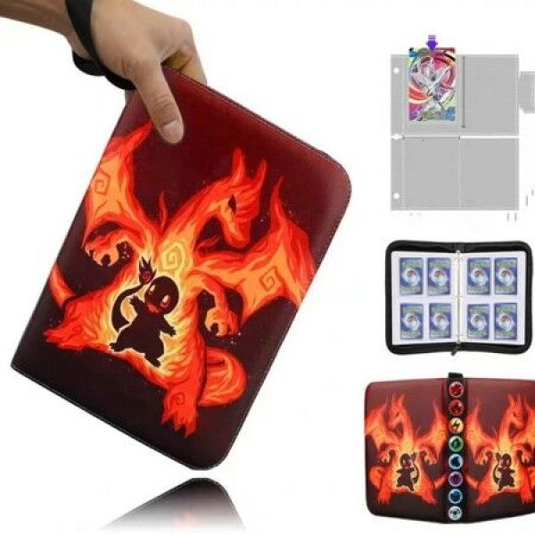 Card Binder For Cards Binder 4-Pocket 400 Pockets Trading Card Games Collection Binder With Sleeves