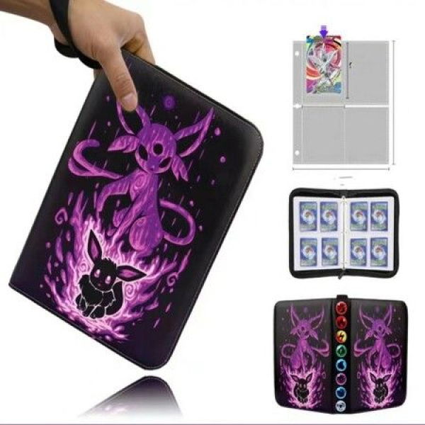 Card Binder For Cards Binder 4-Pocket 400 Pockets Trading Card Games Collection Binder With Sleeves