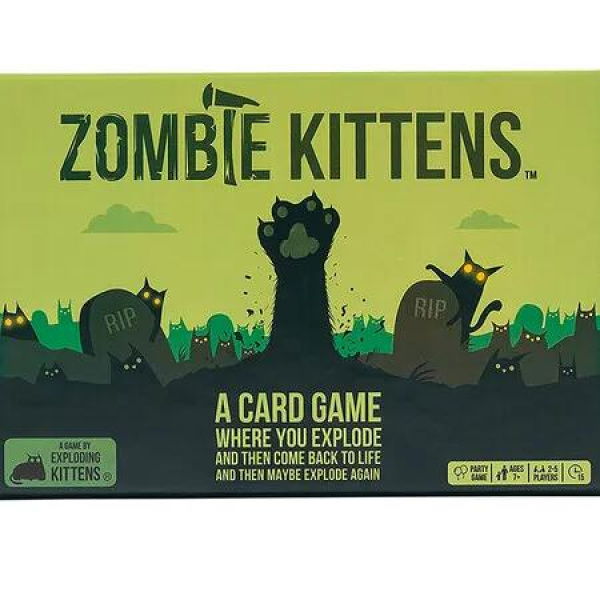 Card Game Zombie Kittens Exploding Fun Family Entertainment Night 2-5 Players Party Social Interactive Strategy Play Teens Kids