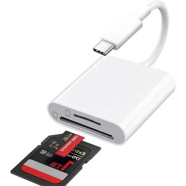 Card Reader for iPhone, MacBook, Type C Memory Card Reader, SD Card Adapter Supports SD and MicroSD, USB C to SD Card Reader for PC, Computer, Android