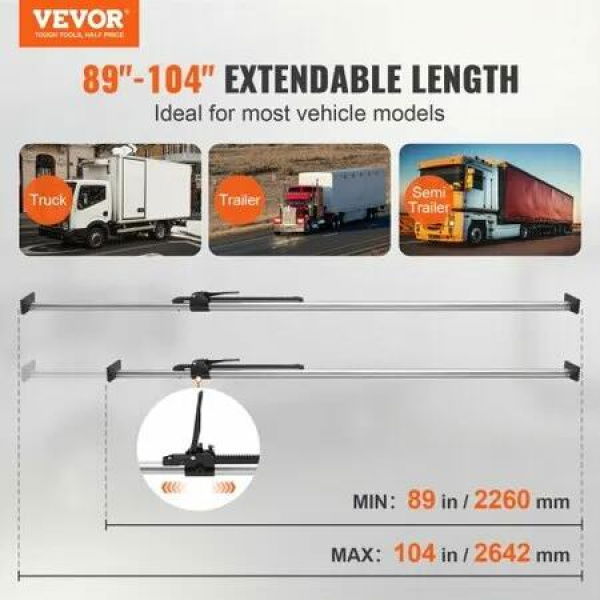 Cargo Bar, Ratcheting Cargo Bar Adjustable from 89' to 104', Heavy-duty Steel Cargo Stabilizer Bar with 140.16KGS Capacity, Truck Bed Load Bar for Pickup Truck Bed, Trailer, Semi Trailer (4 pcs)