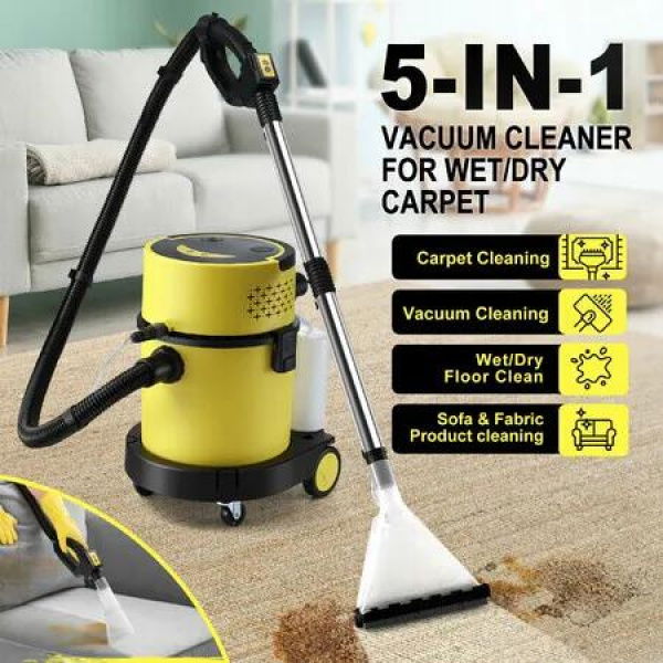 Carpet Cleaner Vacuum Wet Dry Floor Sofa Upholster 5 In 1 Cleaning Machine Portable Smart Mop Wheels