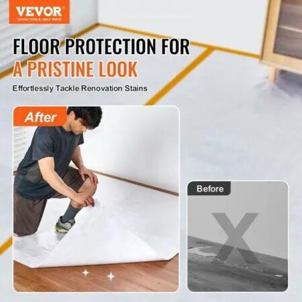 Carpet Protection Film 39' x 100' Floor and Surface Shield Easy to Cut Simple Installation Fiber Fabric Car Mat Protection Film Roll