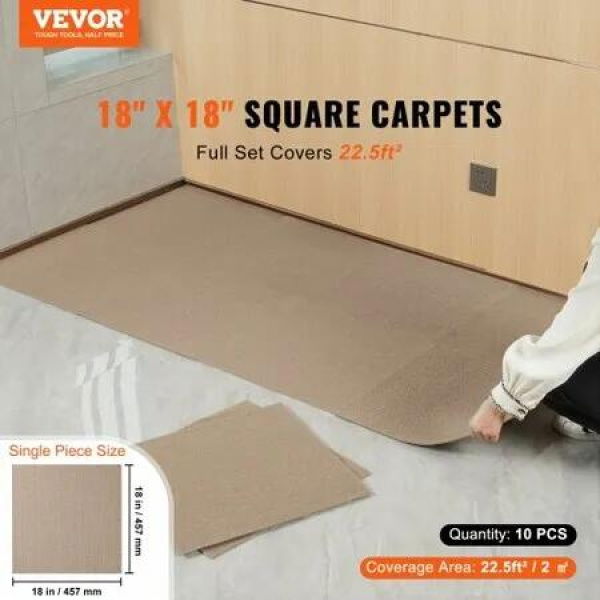 Carpet Tiles Peel and Stick 18x 18 Squares Self Adhesive Carpet Floor Tile Soft Padded Carpet Tiles Easy Install DIY for Bedroom Living Room Indoor Outdoor