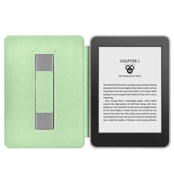 Case for 7-inch 12th Kindle Paperwhite, Signature Edition and Kindle Colorsoft. Hand Belt Shell with Wake-up/Sleep Function(Matcha Green)